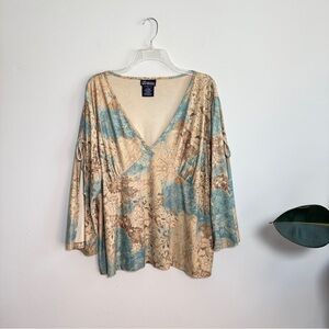 No Boundaries Y2K Floral Babydoll Fairy V-neck Stretchy Top